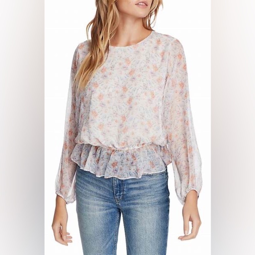 1.State Long Sleeve Woodland Gardens Blouse
